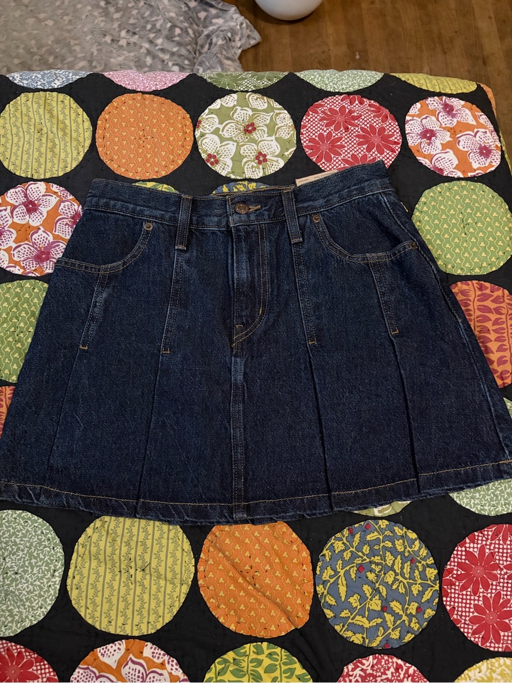 Levi's Dark Blue Denim A-Line Mini Skirt